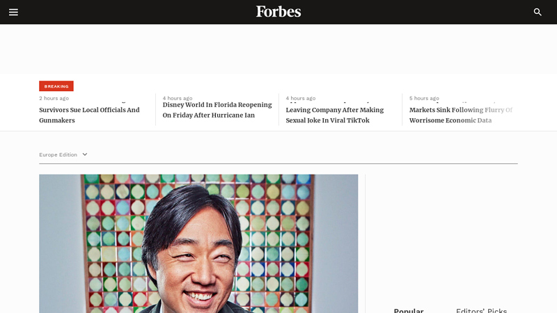 Forbes.com - Business News, Financial News, Stock Market Analysis, Technology & Global Headline News
Online source for the latest business and financial news and analysis. Covering personal finance, lifestyle, technology and stock markets. Providing business analysis, advice, commentary, tools and investing tips from Forbes and affiliated publications.
Online source for the latest business and financial news and analysis. Covering personal finance, lifestyle, technology and stock markets. Providing business analysis, advice, commentary, tools and investing tips from Forbes and affiliated publications. thumbnail